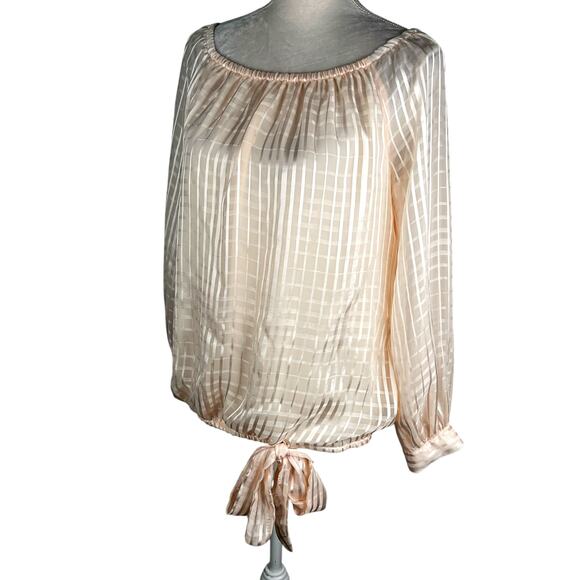 Vince Camuto Peach Balloon Hem Blouse Top Medium Romance OS - Picture 6 of 13